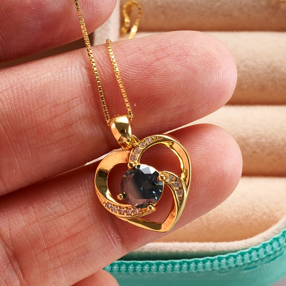 1 Carat Real Moissanite Pendant Necklace Silver Gold  Color 925 Sterling Silver Thick Neck Chain Jewelry Pass Diamond Tester