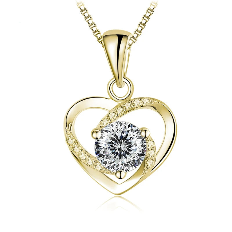 1 Carat Real Moissanite Pendant Necklace Silver Gold  Color 925 Sterling Silver Thick Neck Chain Jewelry Pass Diamond Tester