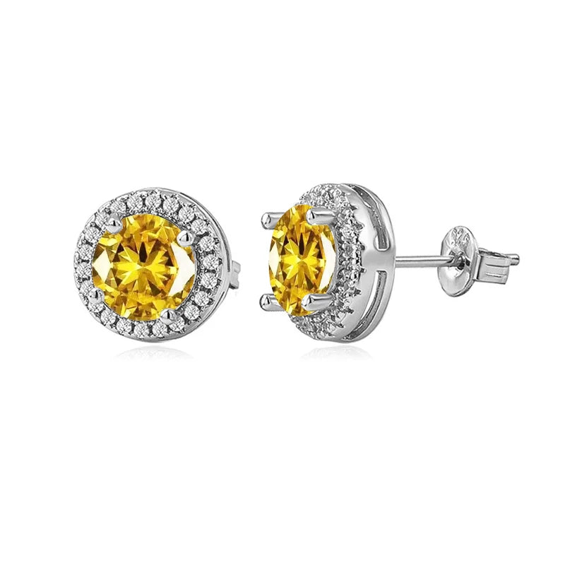 Pass Diamond Tester Pen Moissanite And Zircon Stud Earrings For Women 100% Real 925 Sterling Silver GRA Certificates D VVS1